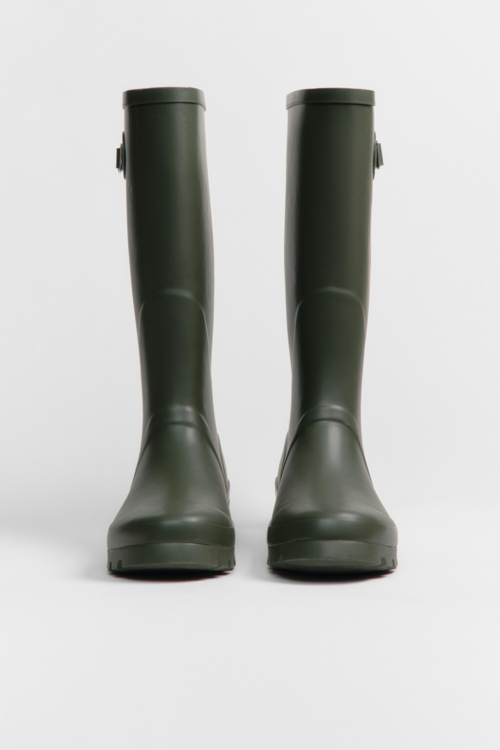 Сапоги резиновые высокие с пряжкой - цвет зеленый - 3