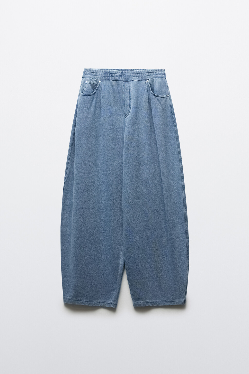 Брюки barrel fit с имитацией джинсы - цвет синий - 9