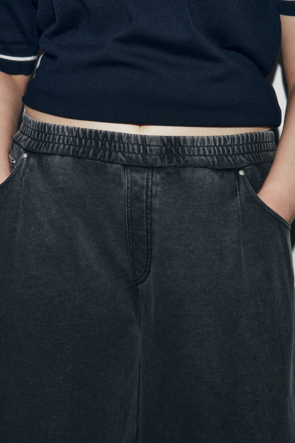 Брюки barrel fit с имитацией джинсы - цвет серый - 5