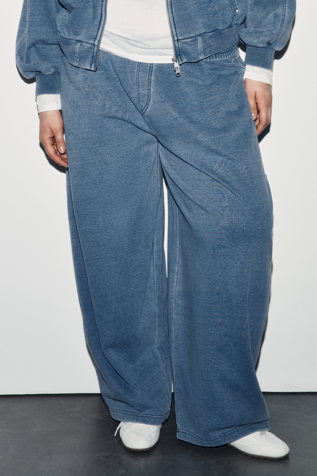 Брюки barrel fit с имитацией джинсы - цвет синий - 1