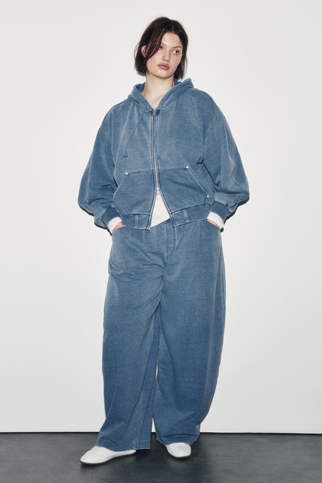 Брюки barrel fit с имитацией джинсы - цвет синий - 4