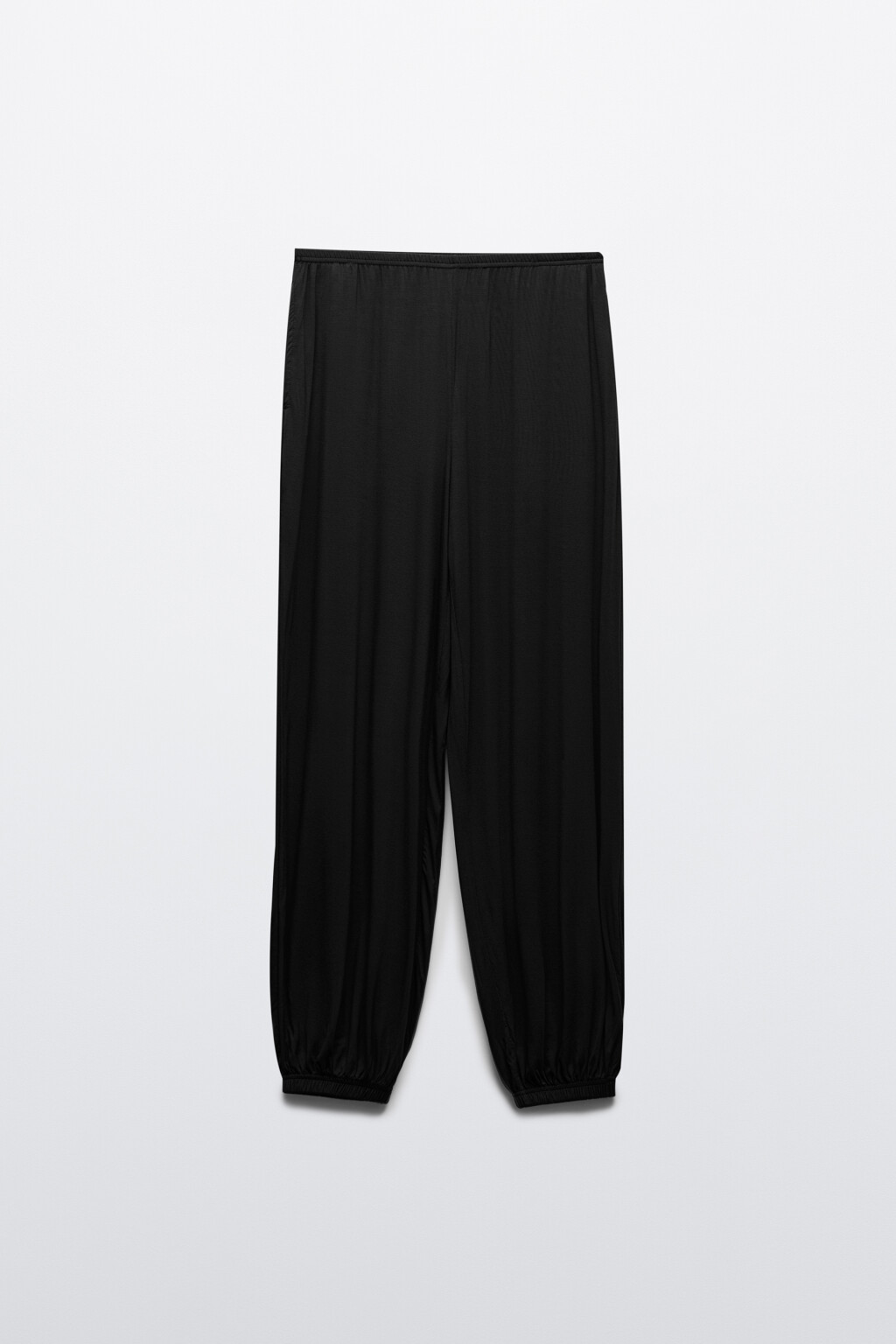 Брюки-джоггеры вискозные на резинке - цвет черный - 7