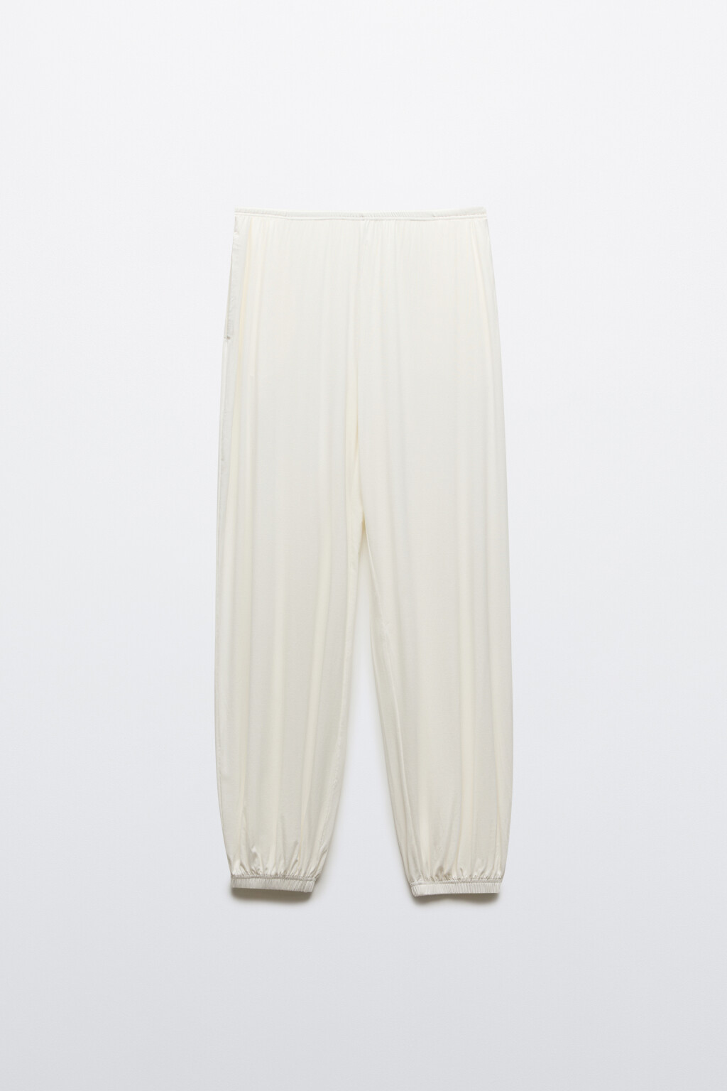 Брюки-джоггеры вискозные на резинке - цвет молочный - 8