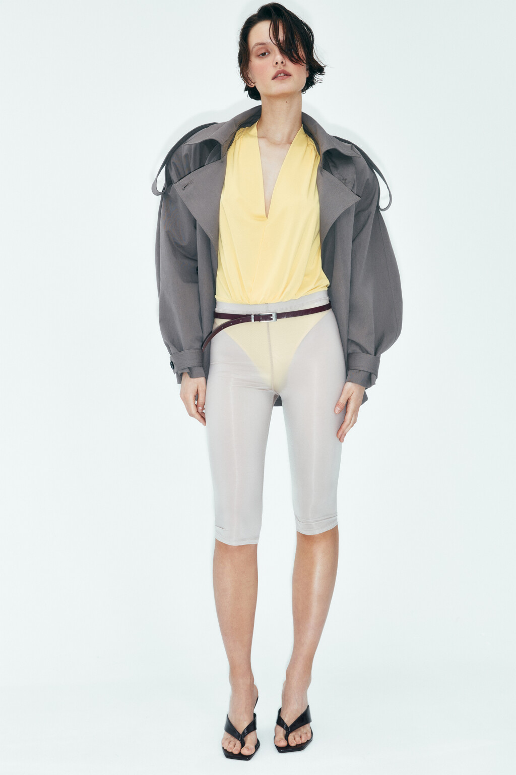 Шорты-велосипедки трикотажные гладкие - цвет бежевый - 4