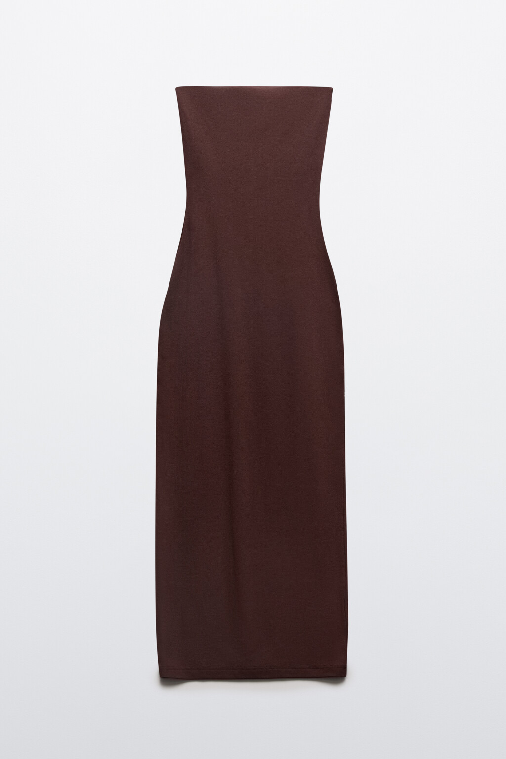 Платье макси облегающее с вырезом бандо - цвет коричневый - 8