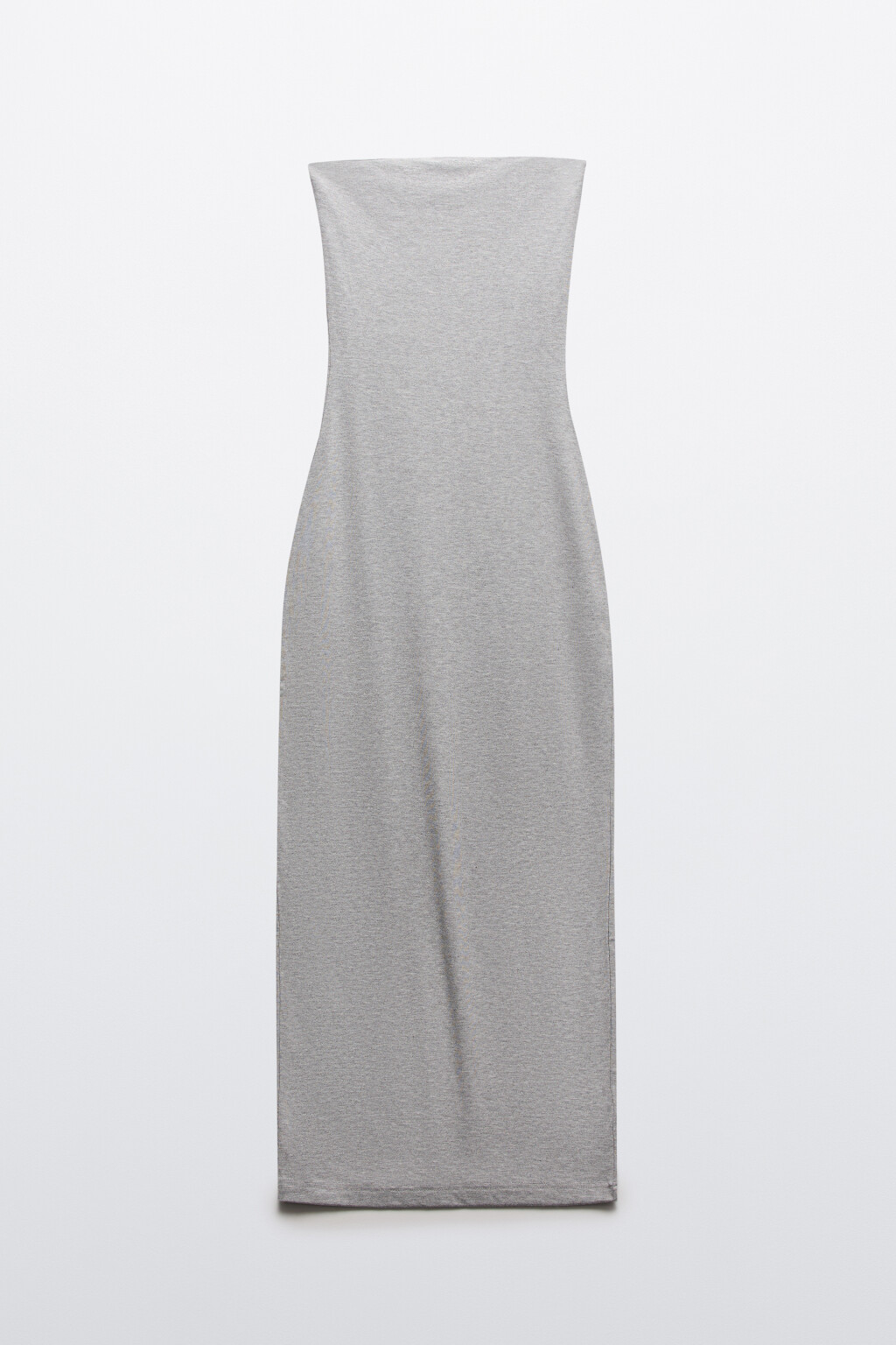 Платье макси облегающее с вырезом бандо - цвет серый - 8