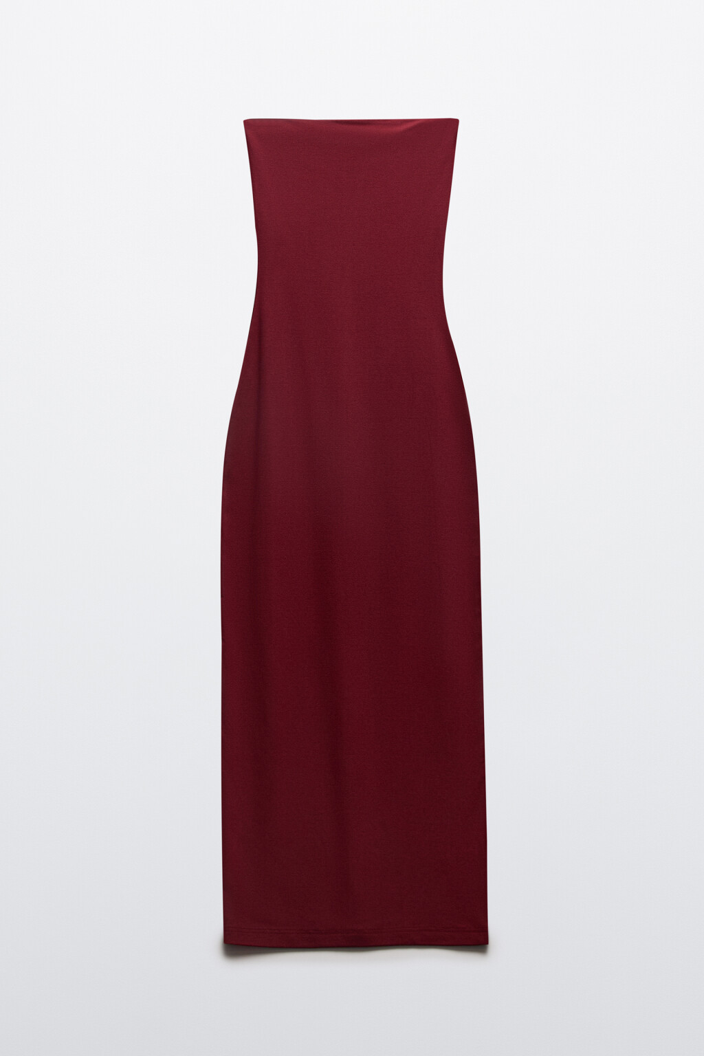 Платье макси облегающее с вырезом бандо - цвет бордовый - 7