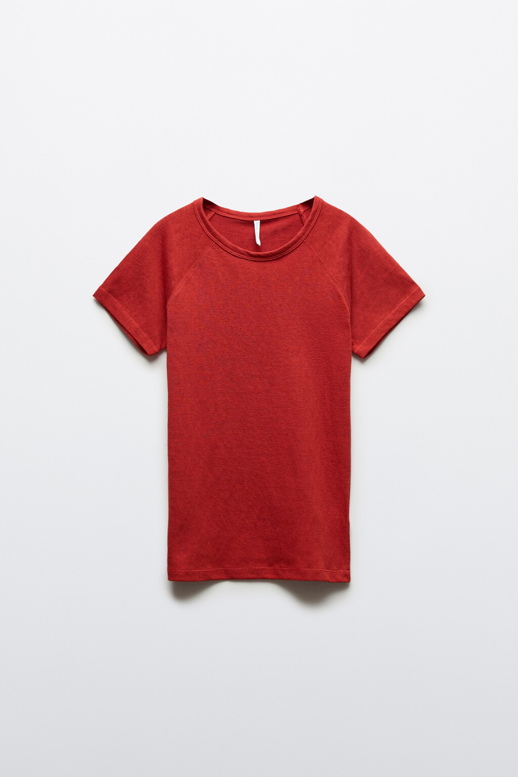 Футболка приталенная базовая с рукавами реглан - цвет красный - 1