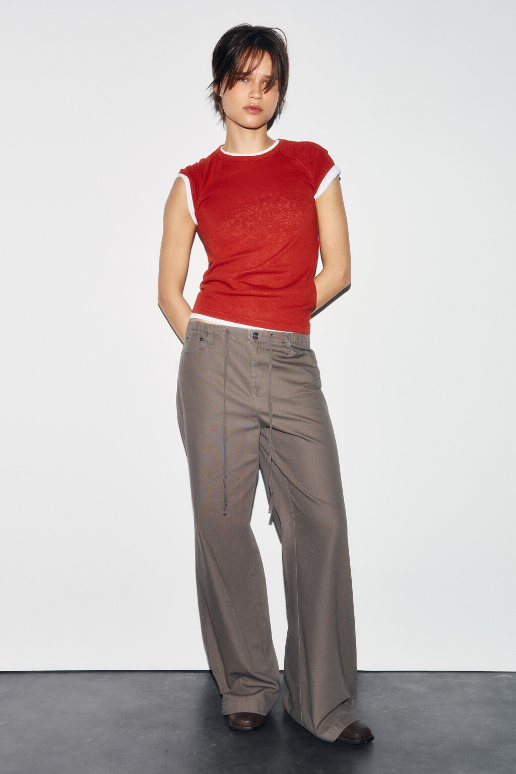 Футболка приталенная базовая с рукавами реглан - цвет красный - 5