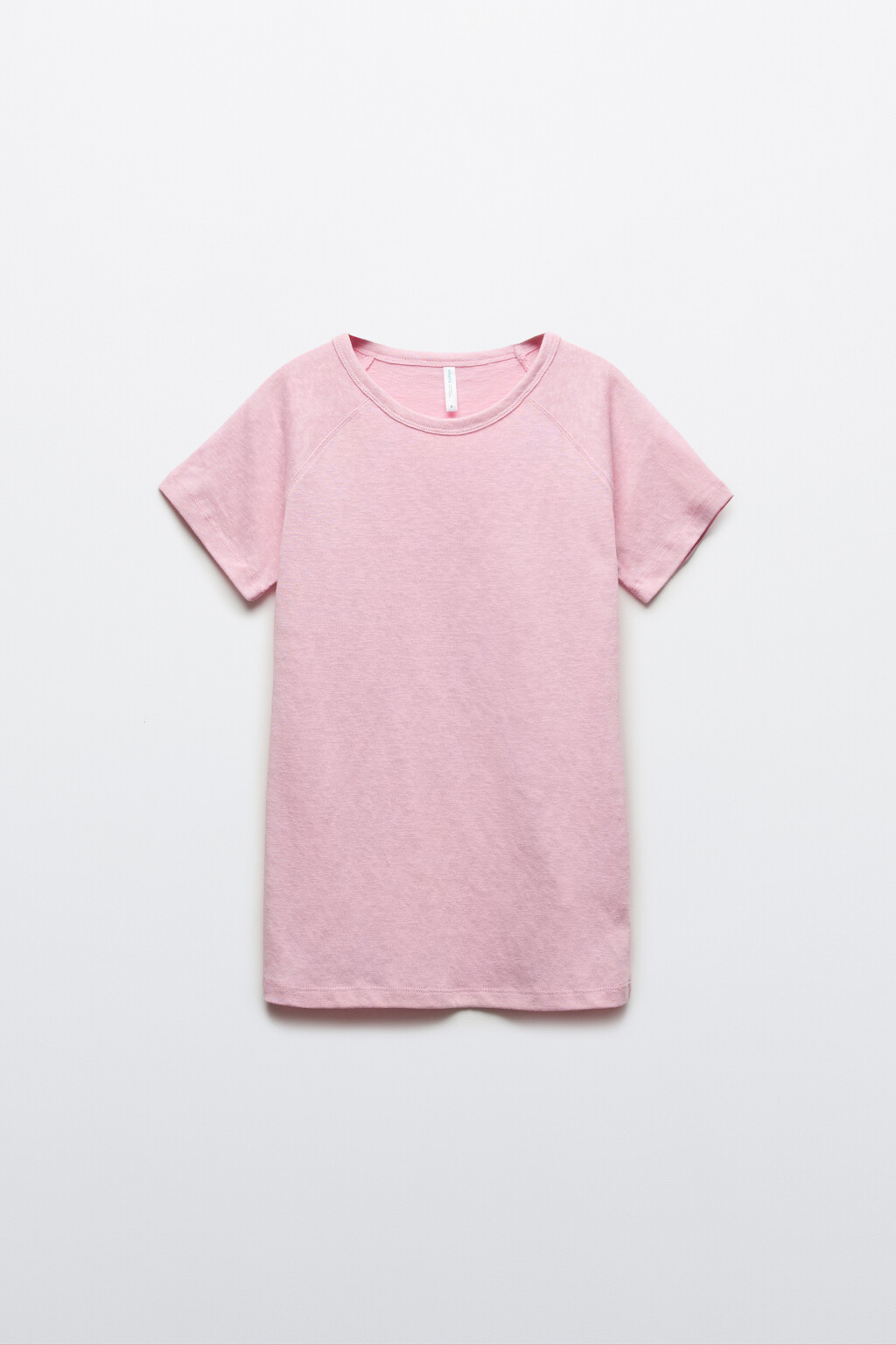 Футболка приталенная базовая с рукавами реглан - цвет розовый - 1