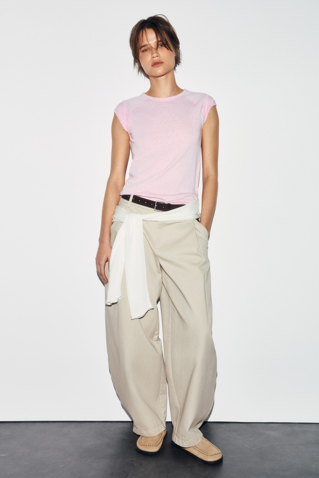 Футболка приталенная базовая с рукавами реглан - цвет розовый - 5