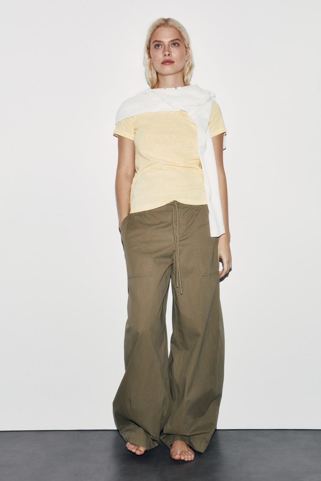 Футболка приталенная базовая с рукавами реглан - цвет желтый - 5