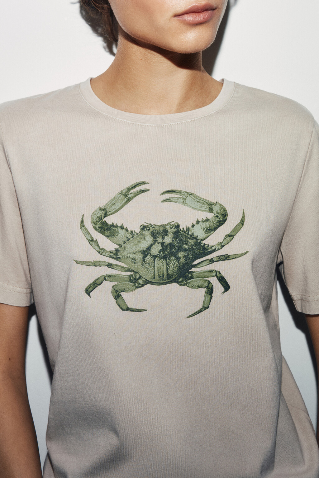 Футболка хлопковая с принтом - цвет бежевый - 5