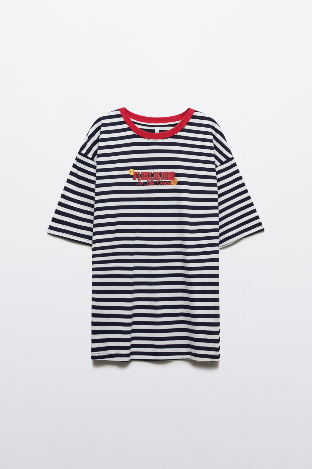 Футболка свободная хлопковая с принтом - цвет мультиколор - 1