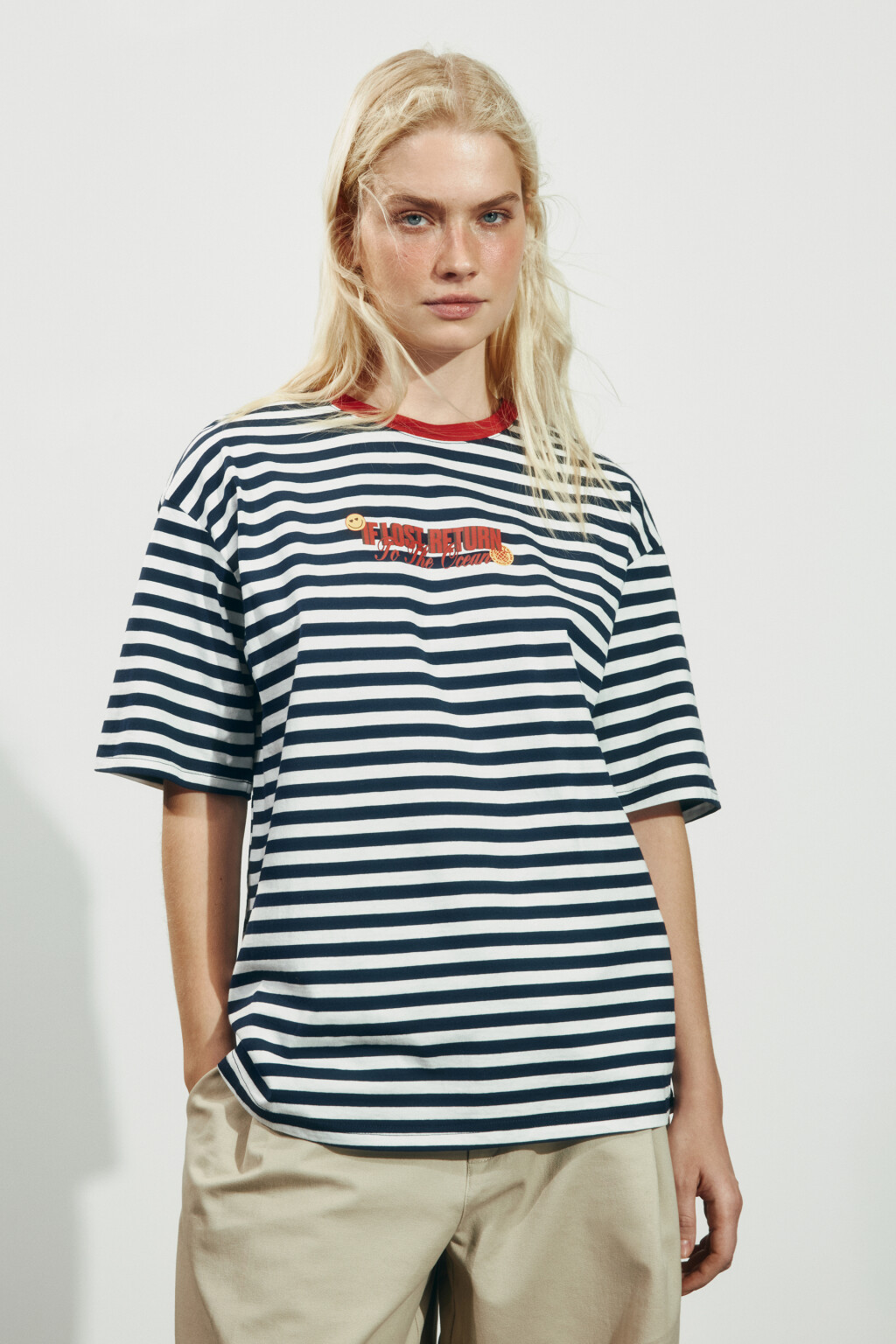 Футболка свободная хлопковая с принтом - цвет мультиколор - 4