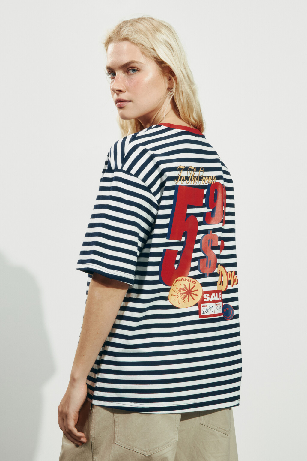 Футболка свободная хлопковая с принтом - цвет мультиколор - 5