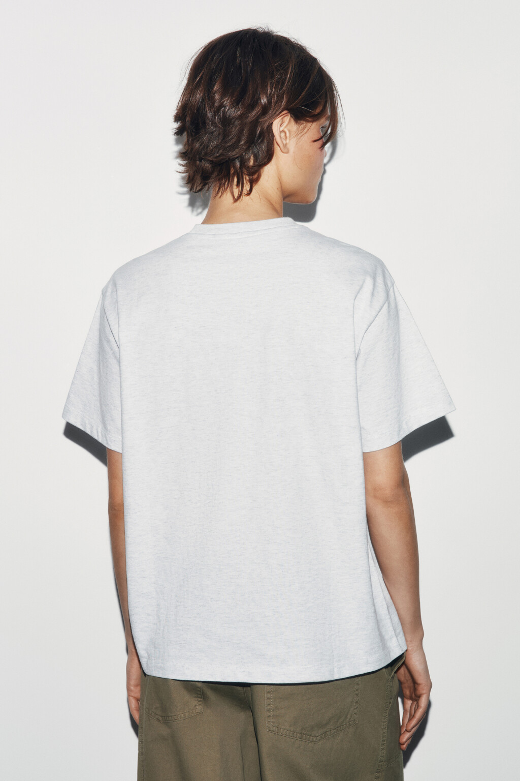 Футболка оверсайз хлопковая с вышивкой - цвет серый - 3