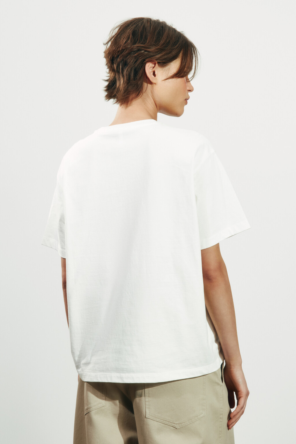 Футболка оверсайз хлопковая с вышивкой - цвет белый - 3