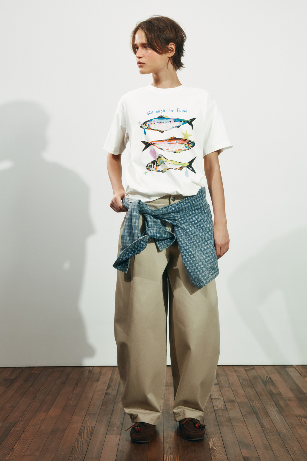 Футболка оверсайз хлопковая с вышивкой - цвет белый - 4