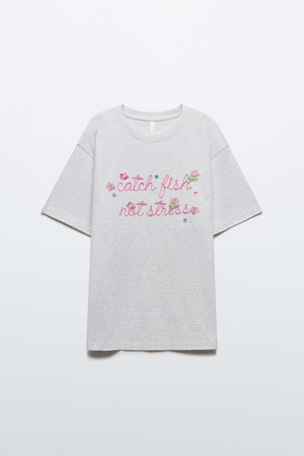 Футболка хлопковая с рисунком - цвет серый - 1