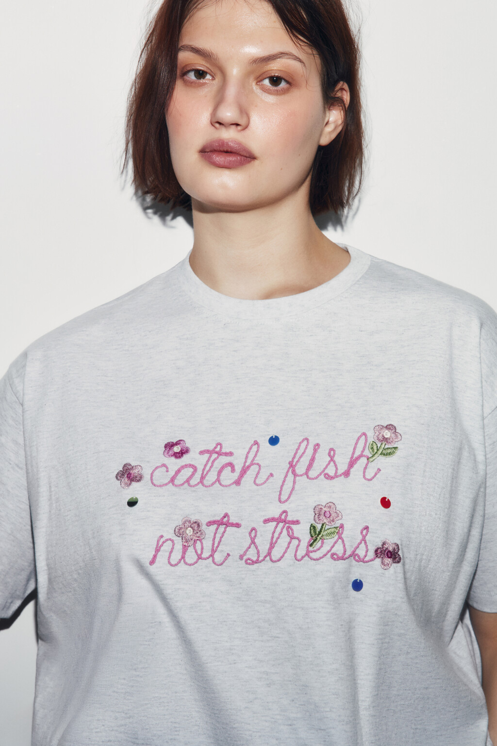 Футболка хлопковая с рисунком - цвет серый - 5