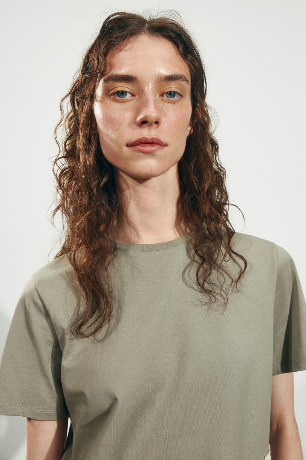 Футболка хлопковая с вязаной отделкой - цвет зеленый - 6