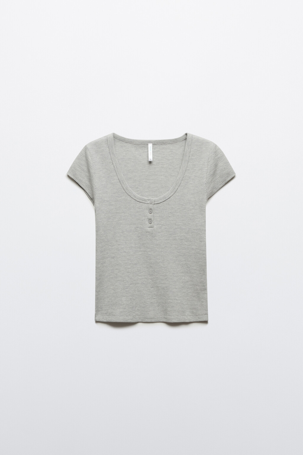 Футболка-топ облегающая на пуговицах - цвет серый - 1