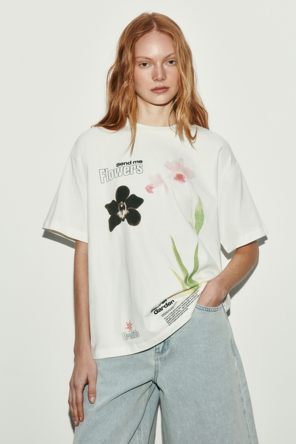 Футболка хлопковая с ароматизированным принтом - цвет бежевый - 2