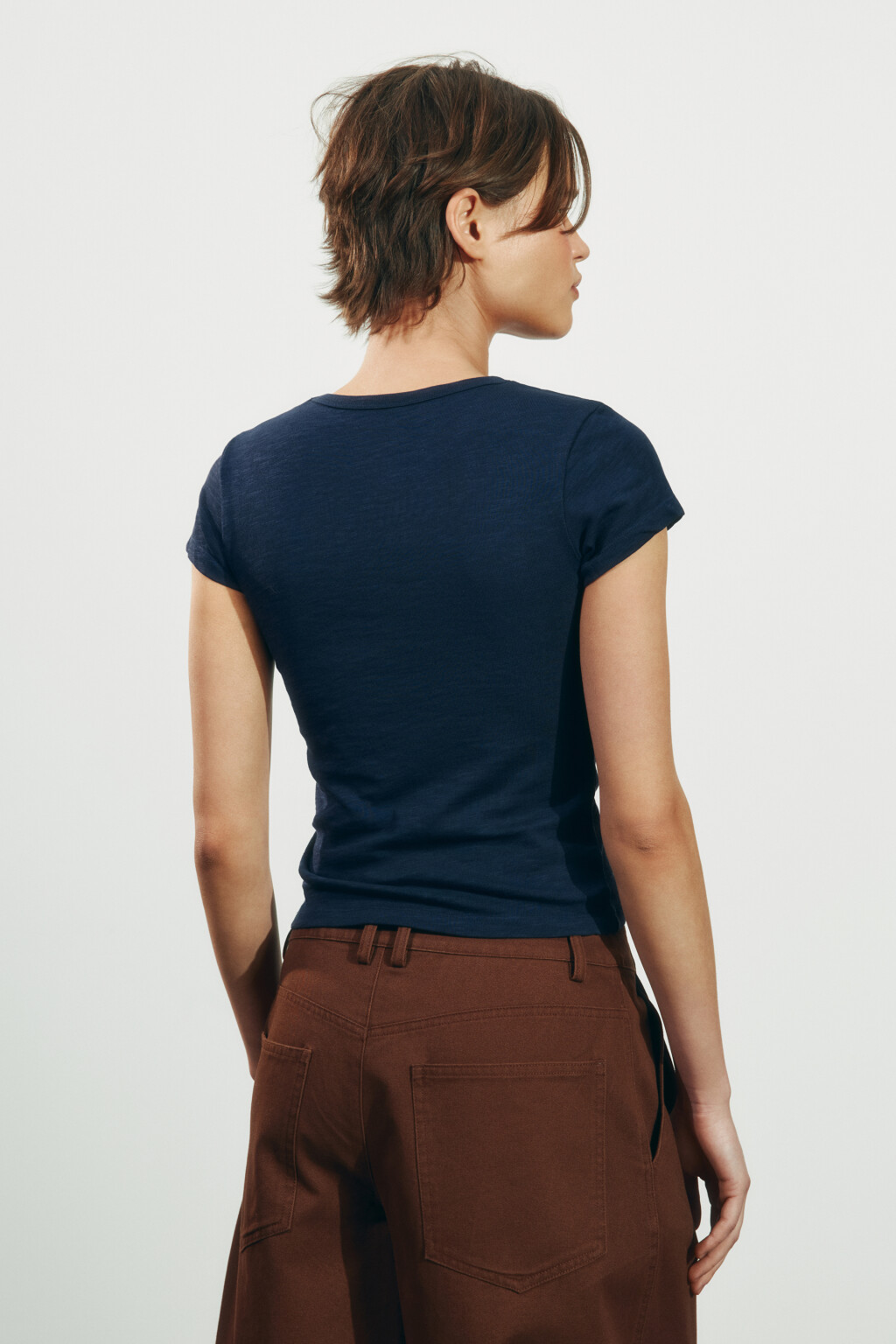 Футболка-топ облегающая с принтом - цвет синий - 3