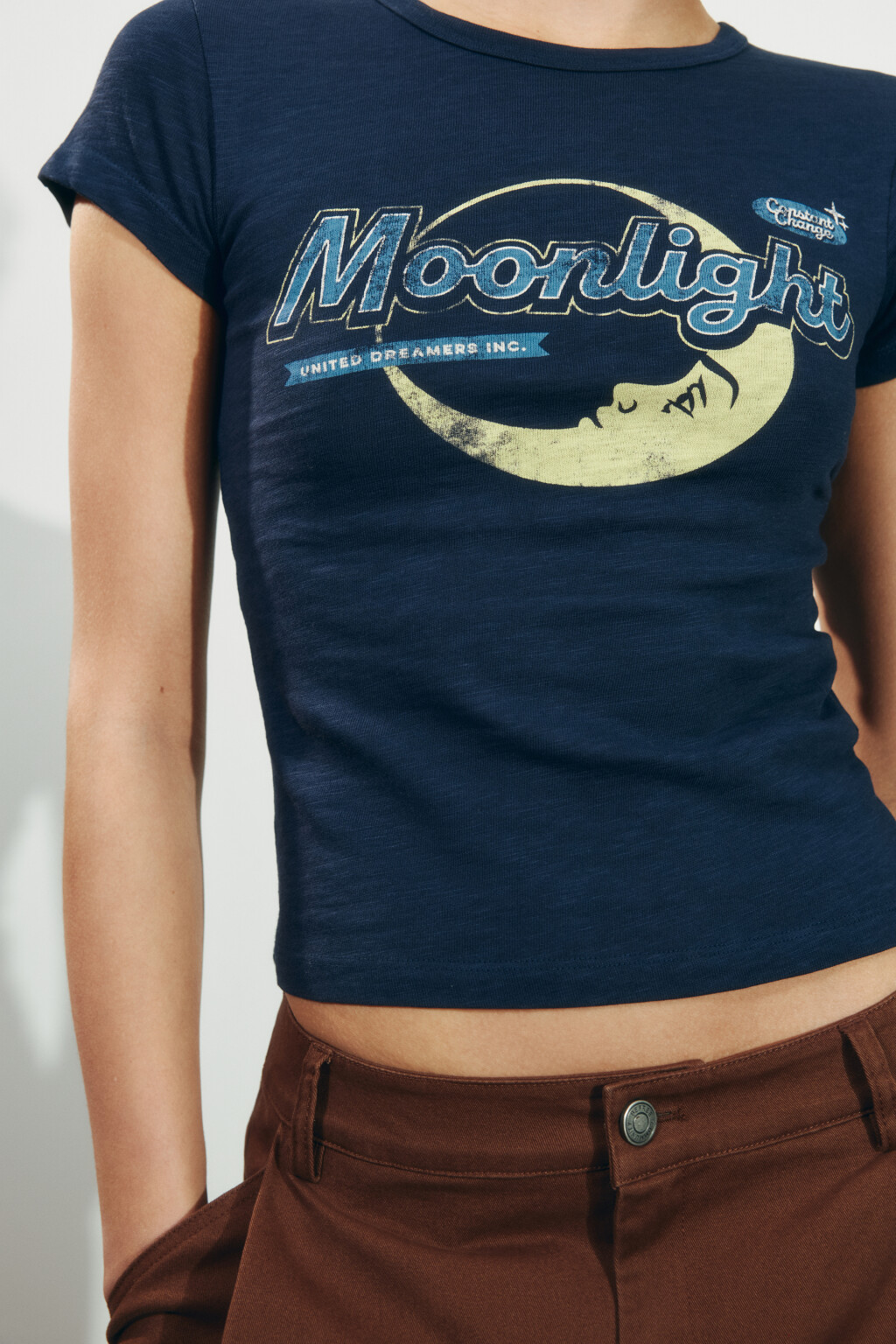 Футболка-топ облегающая с принтом - цвет синий - 5