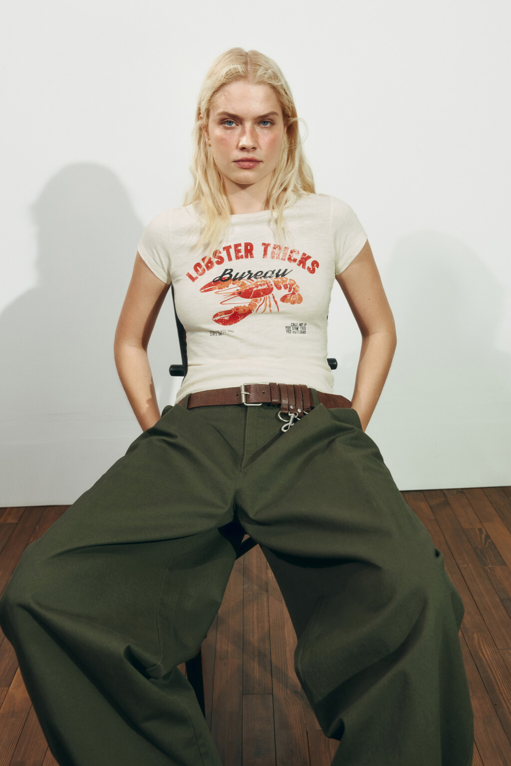 Футболка-топ облегающая с принтом - цвет бежевый - 3