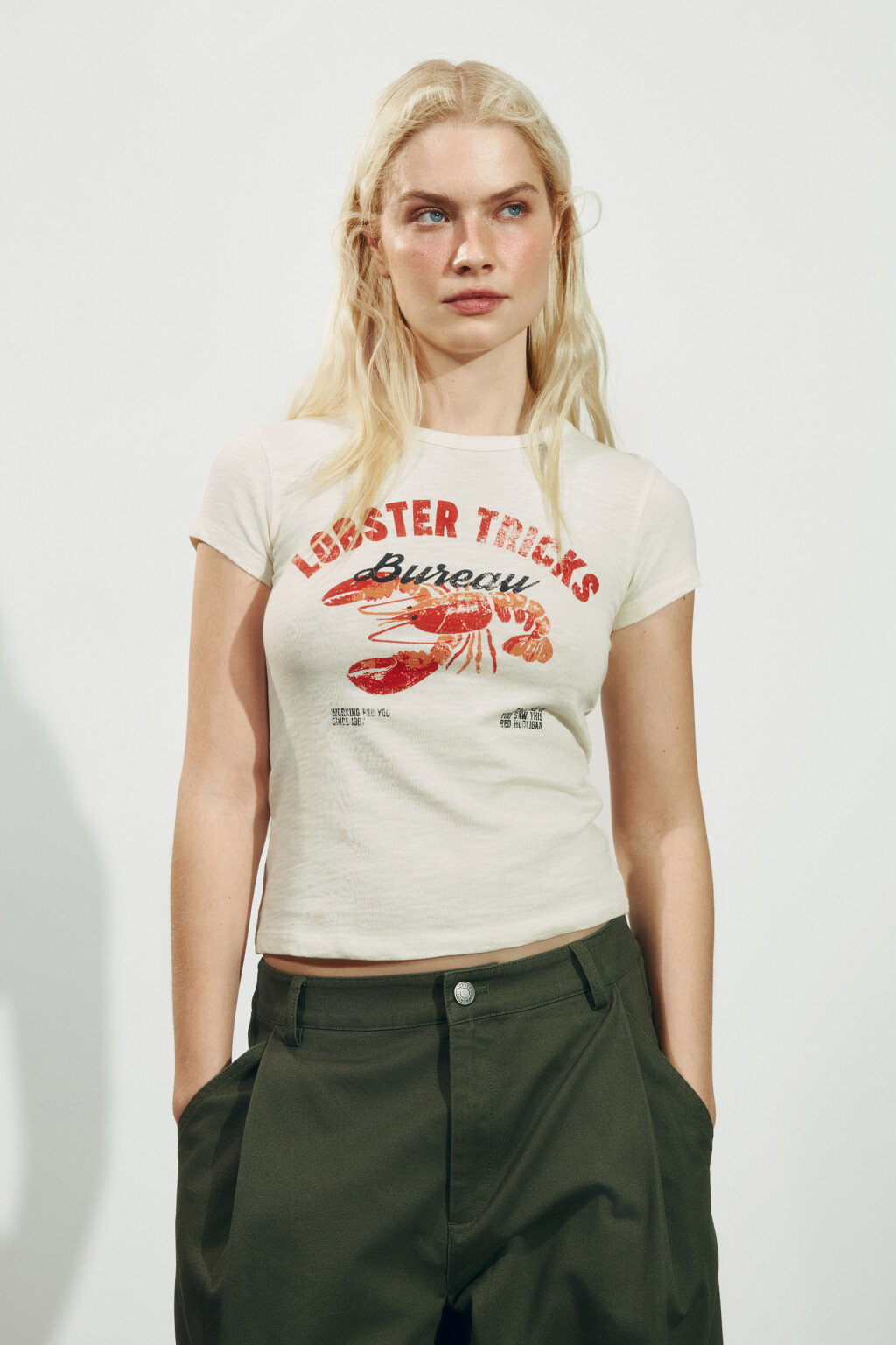 Футболка-топ облегающая с принтом - цвет бежевый - 5