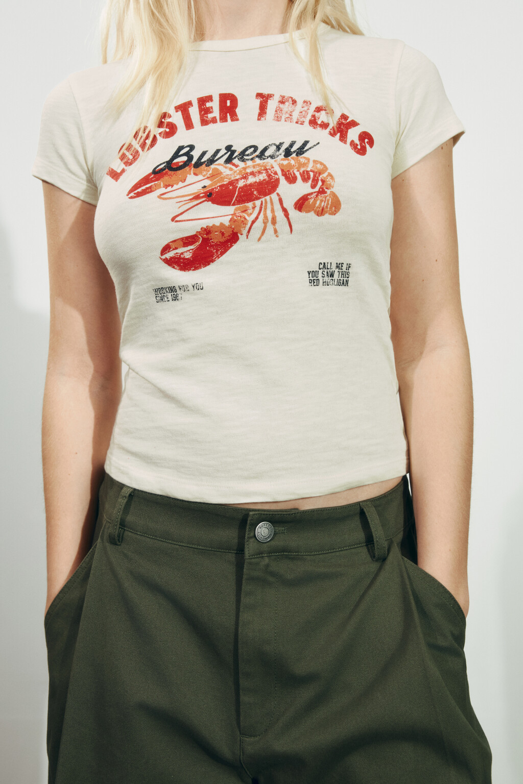 Футболка-топ облегающая с принтом - цвет бежевый - 8