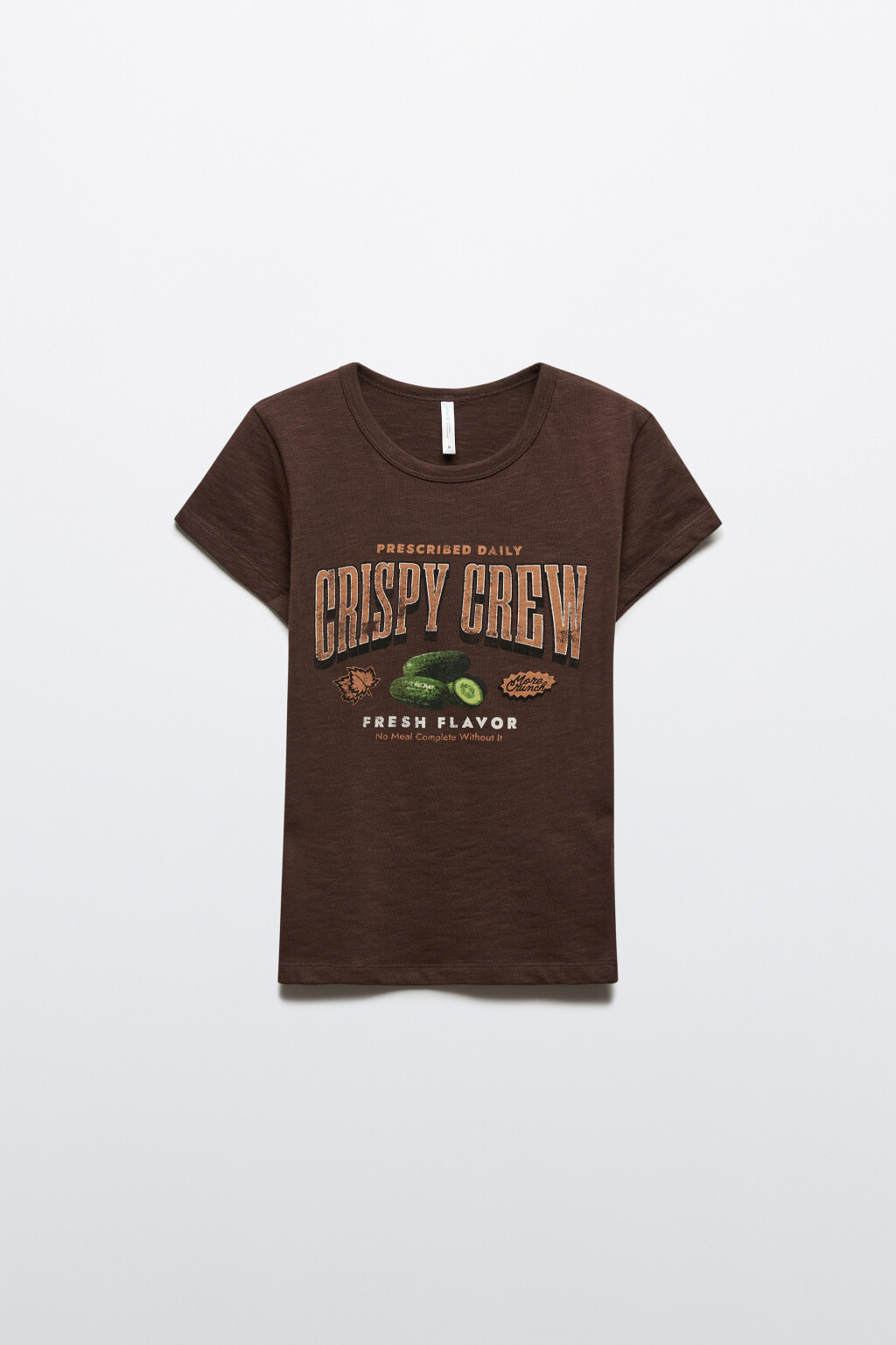 Футболка-топ облегающая с принтом - цвет коричневый - 1