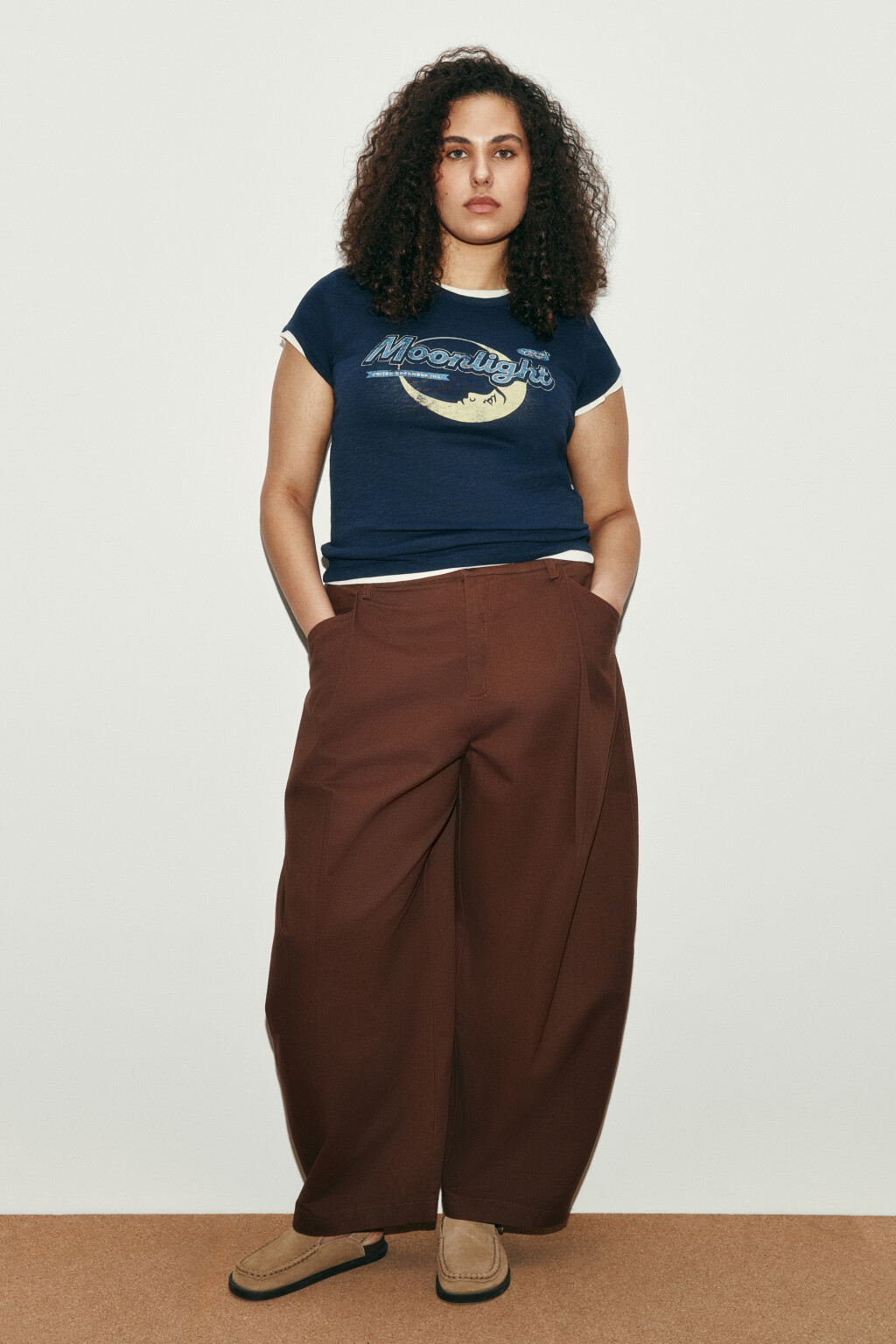 Футболка-топ облегающая с принтом - цвет синий - 4