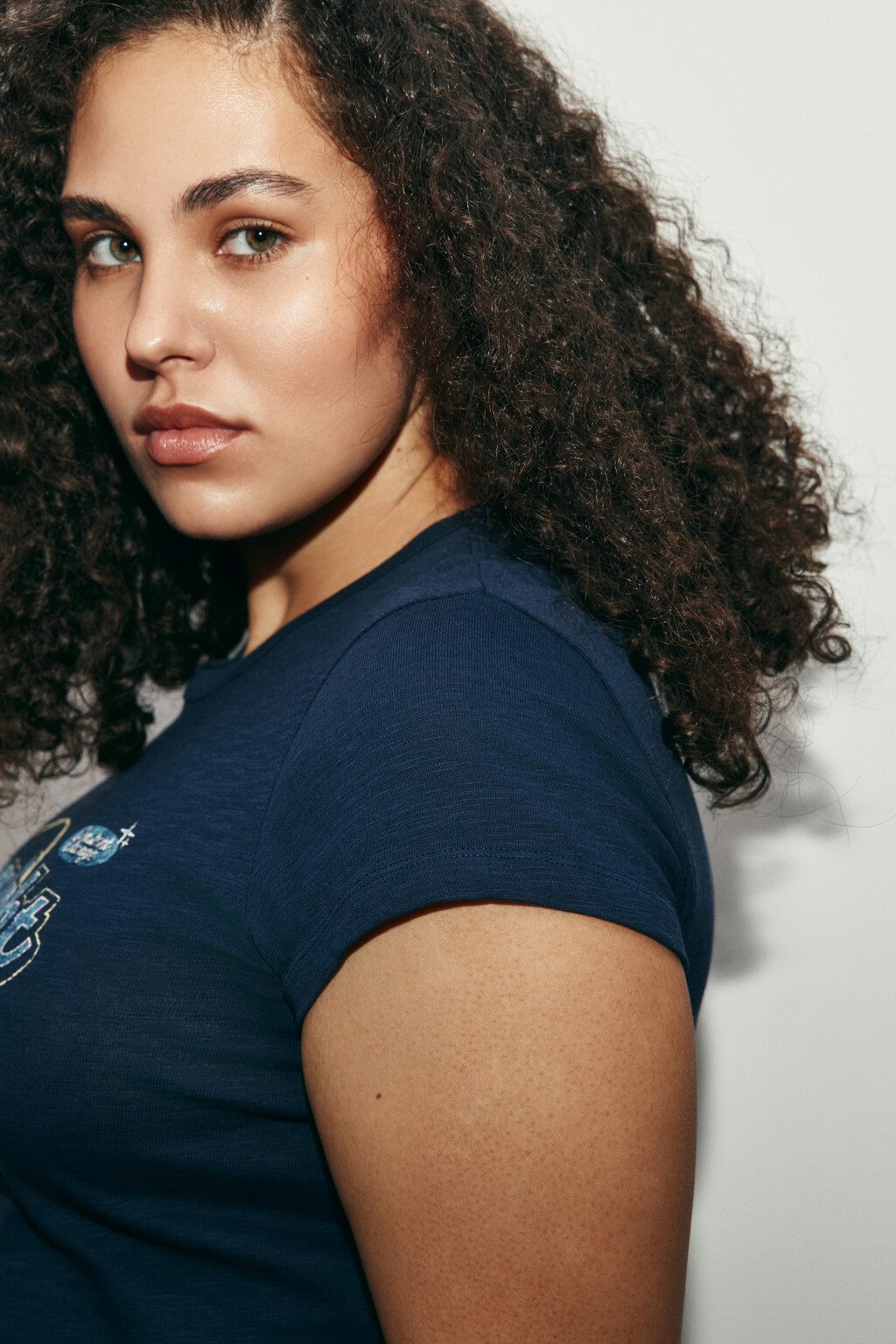 Футболка-топ облегающая с принтом - цвет синий - 6