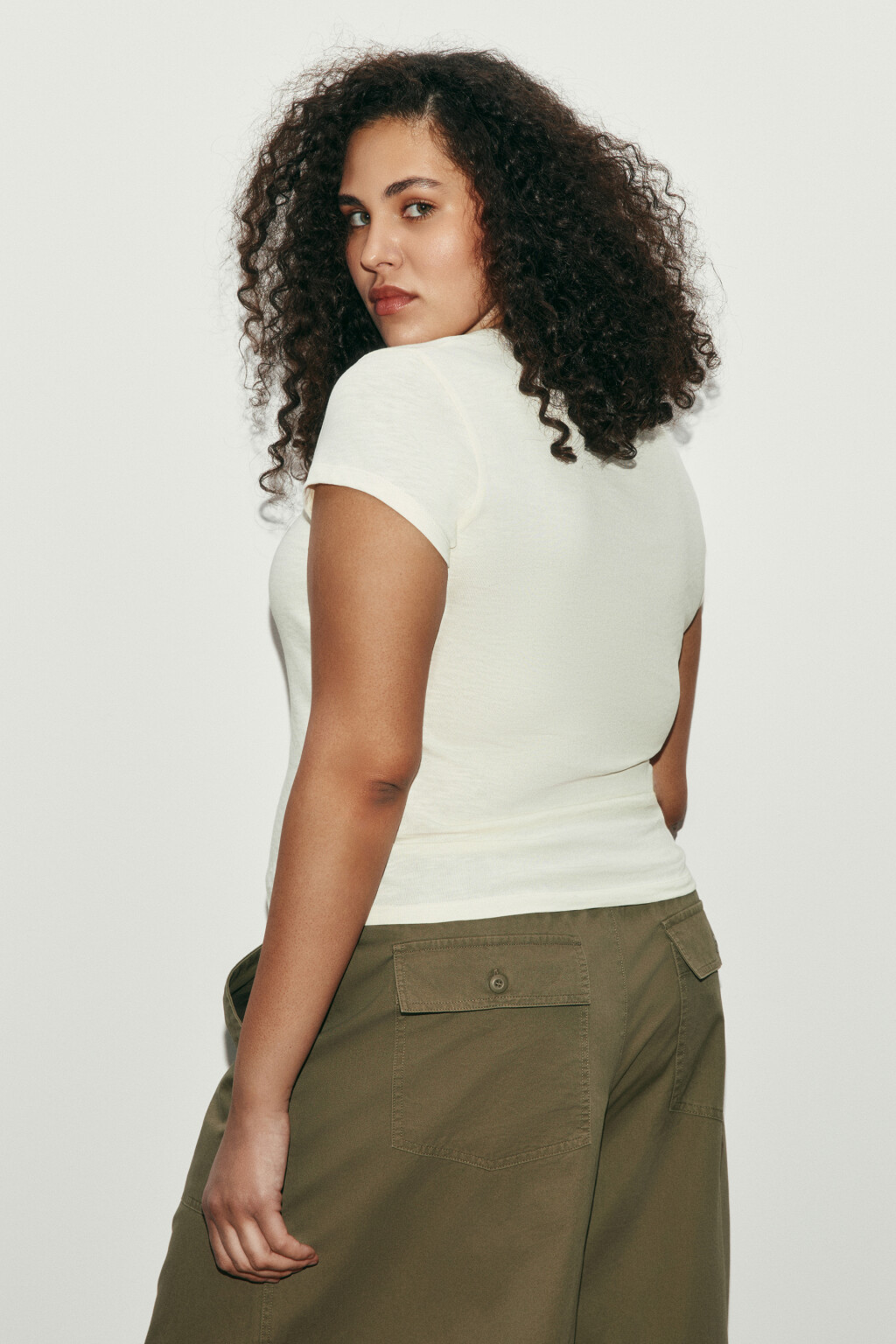 Футболка-топ облегающая с принтом - цвет бежевый - 4