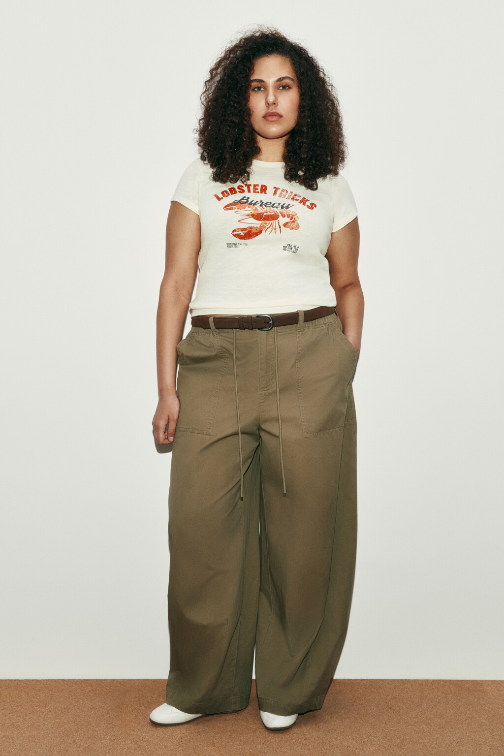 Футболка-топ облегающая с принтом - цвет бежевый - 5