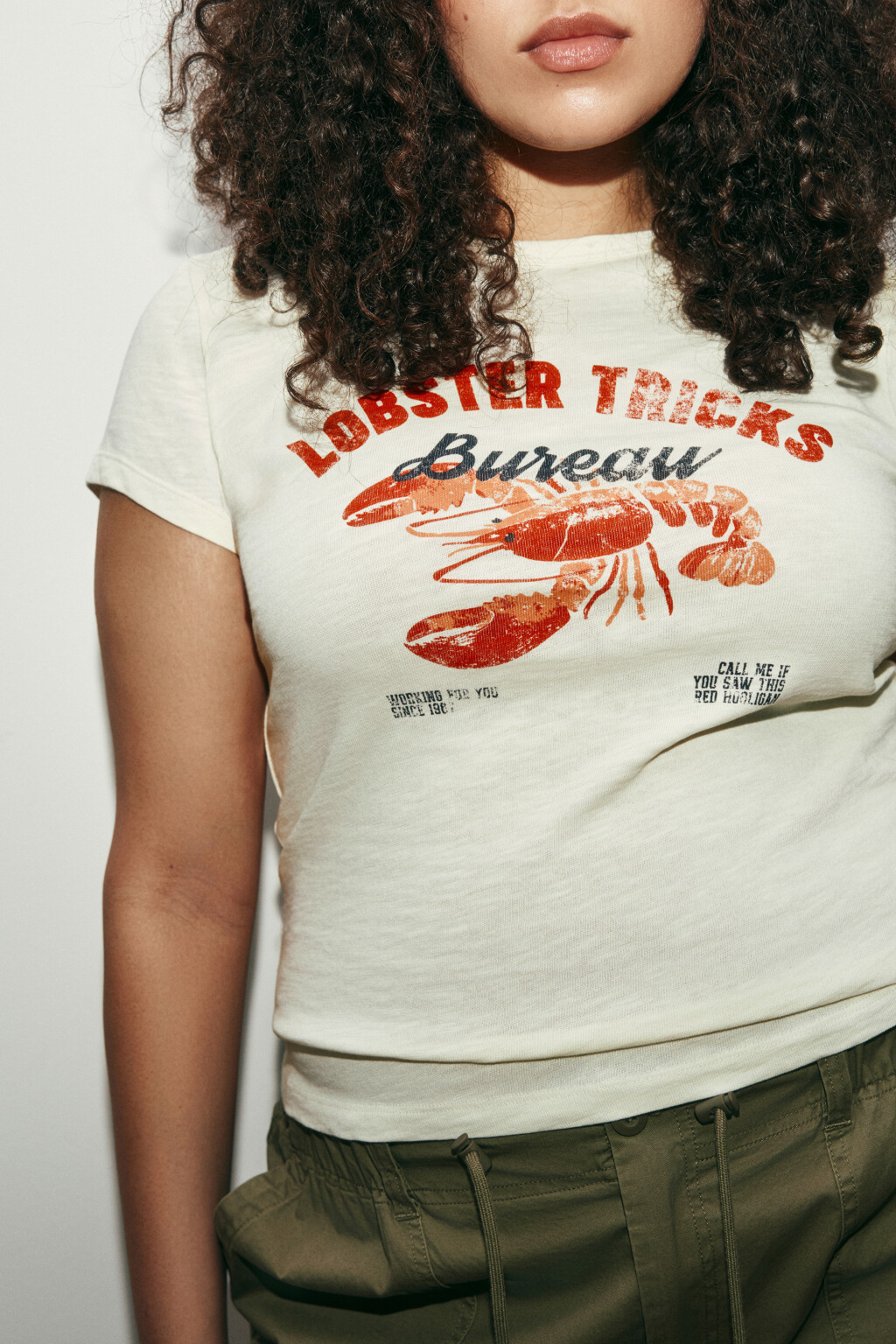 Футболка-топ облегающая с принтом - цвет бежевый - 6