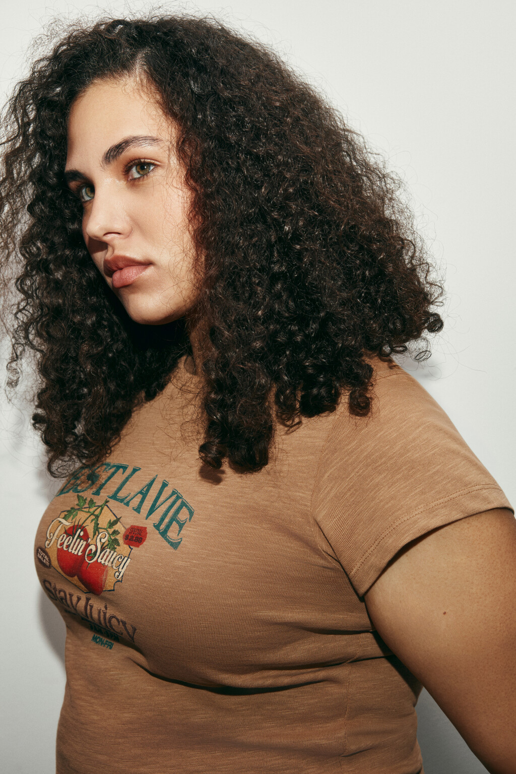 Футболка-топ облегающая с принтом - цвет бежевый - 5