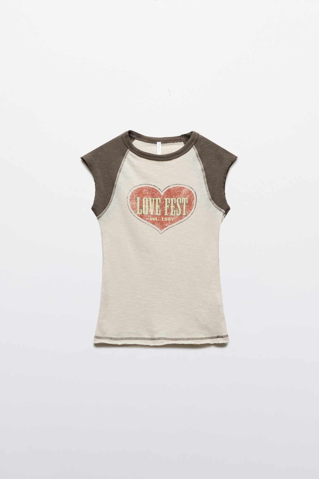 Футболка облегающая вареная с принтом - цвет зеленый - 1