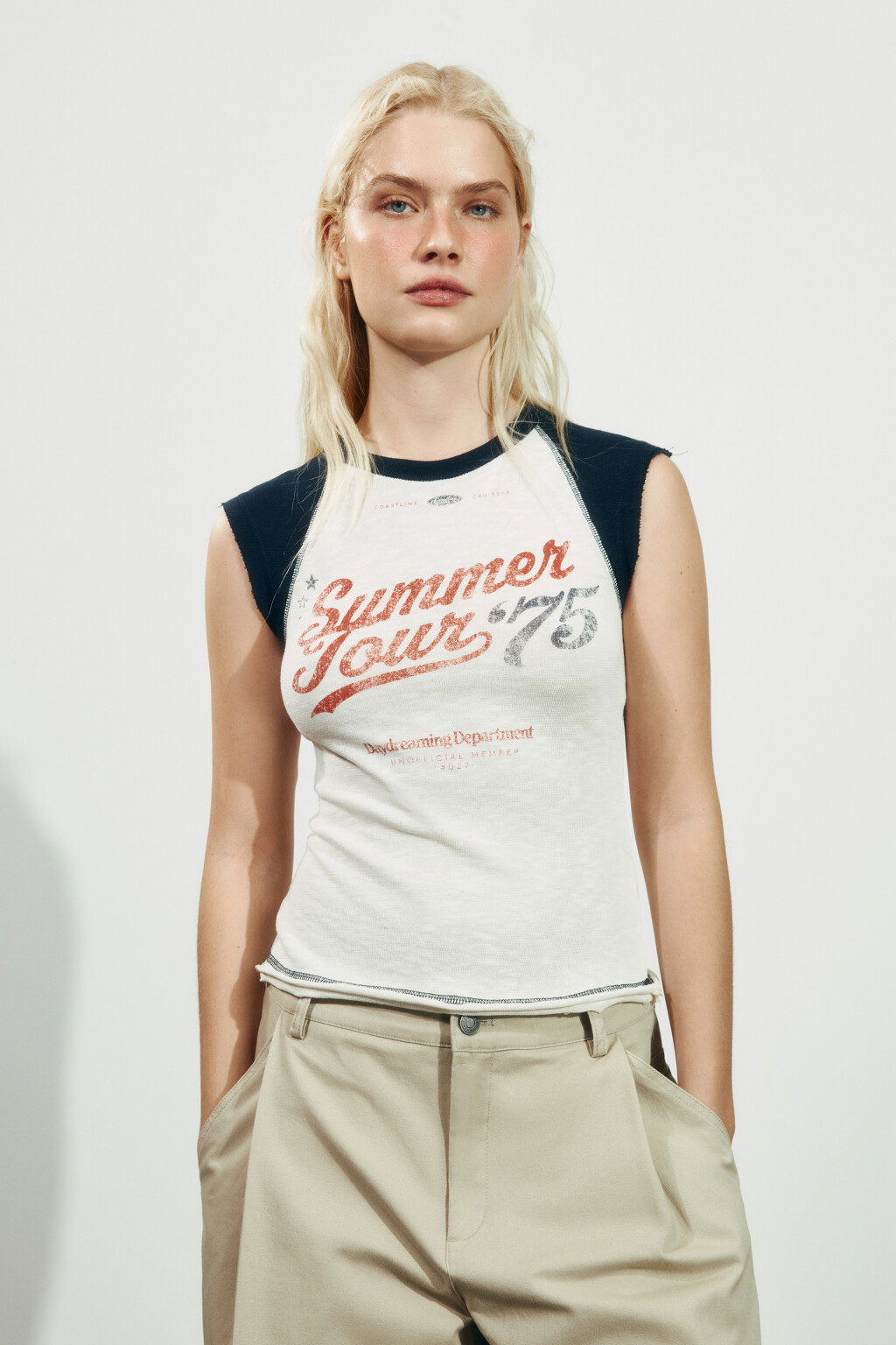 Футболка облегающая с принтом - цвет синий - 5