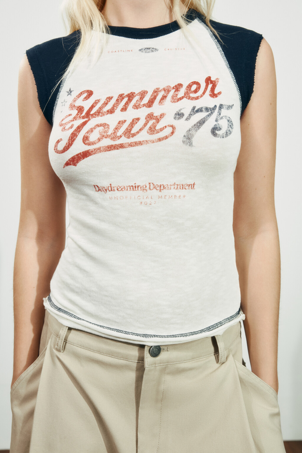 Футболка облегающая с принтом - цвет синий - 8