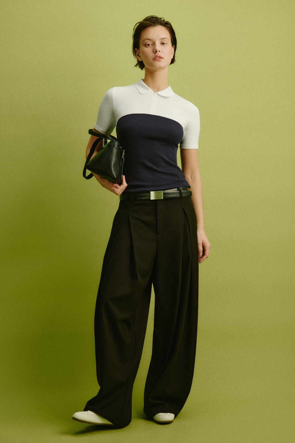 Футболка-поло на молнии с топом - цвет синий - 5