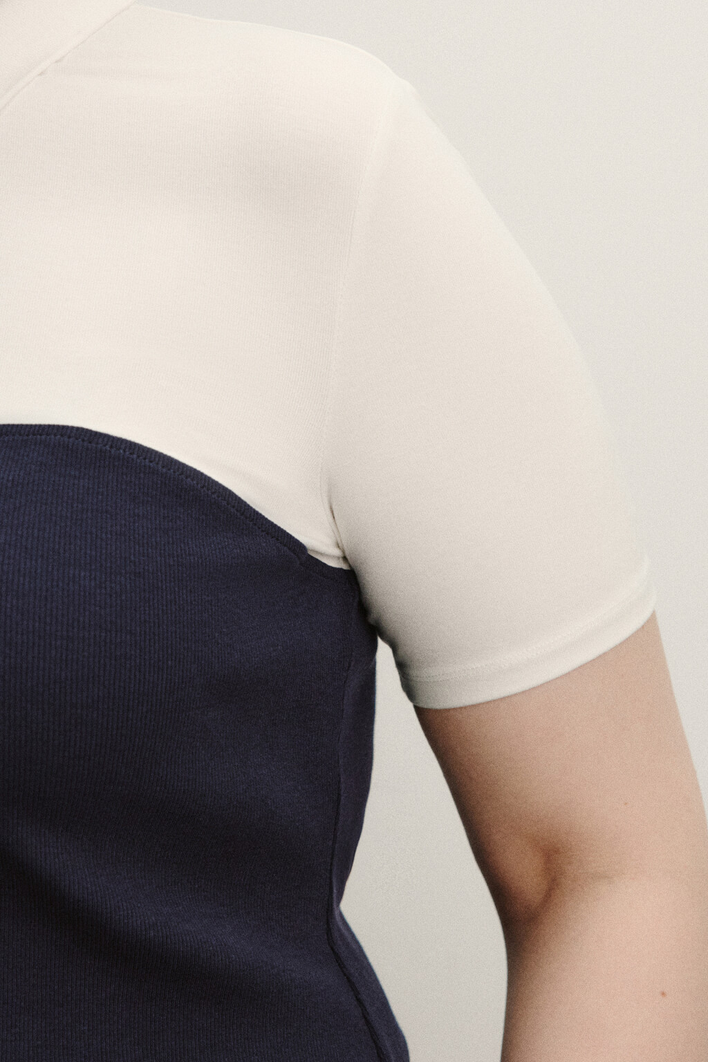 Футболка-поло на молнии с топом - цвет синий - 6