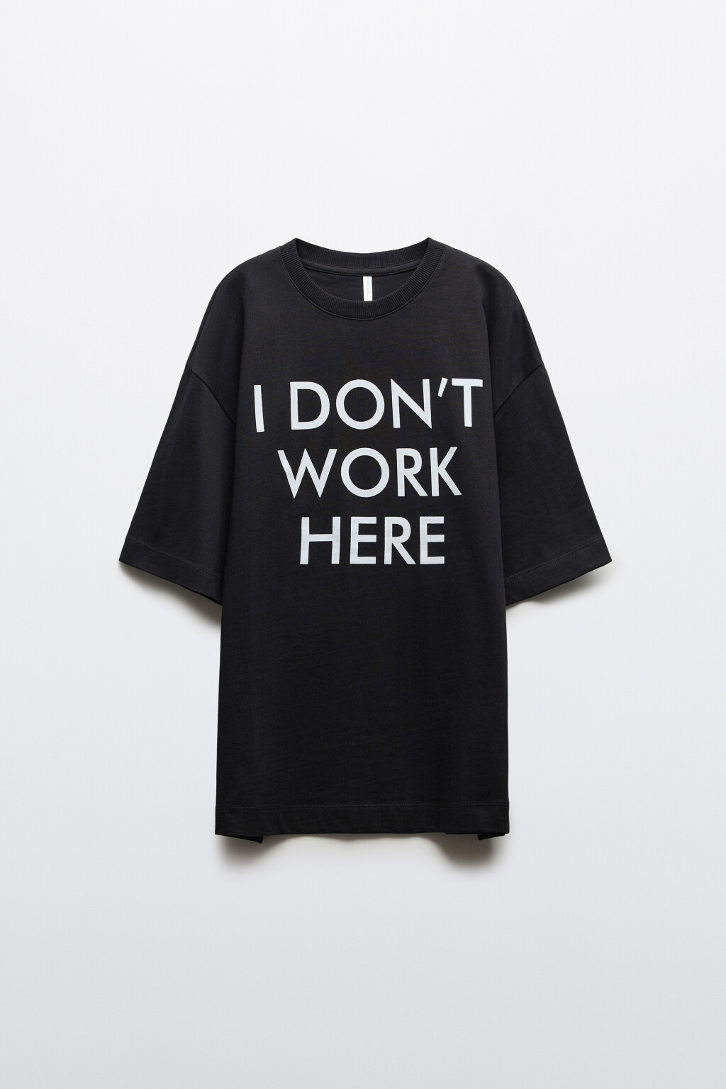Футболка-хлопковая oversize с принтом - цвет черный - 1