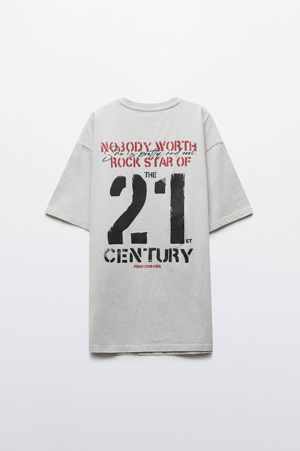 Футболка хлопковая oversize с принтом и варкой - цвет белый - 2