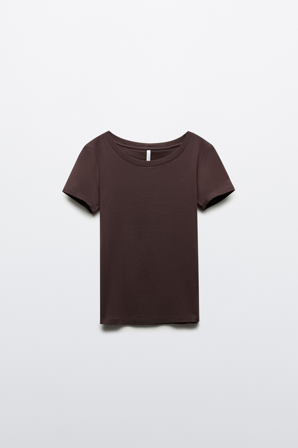 Футболка облегающая хлопковая базовая - цвет коричневый - 7