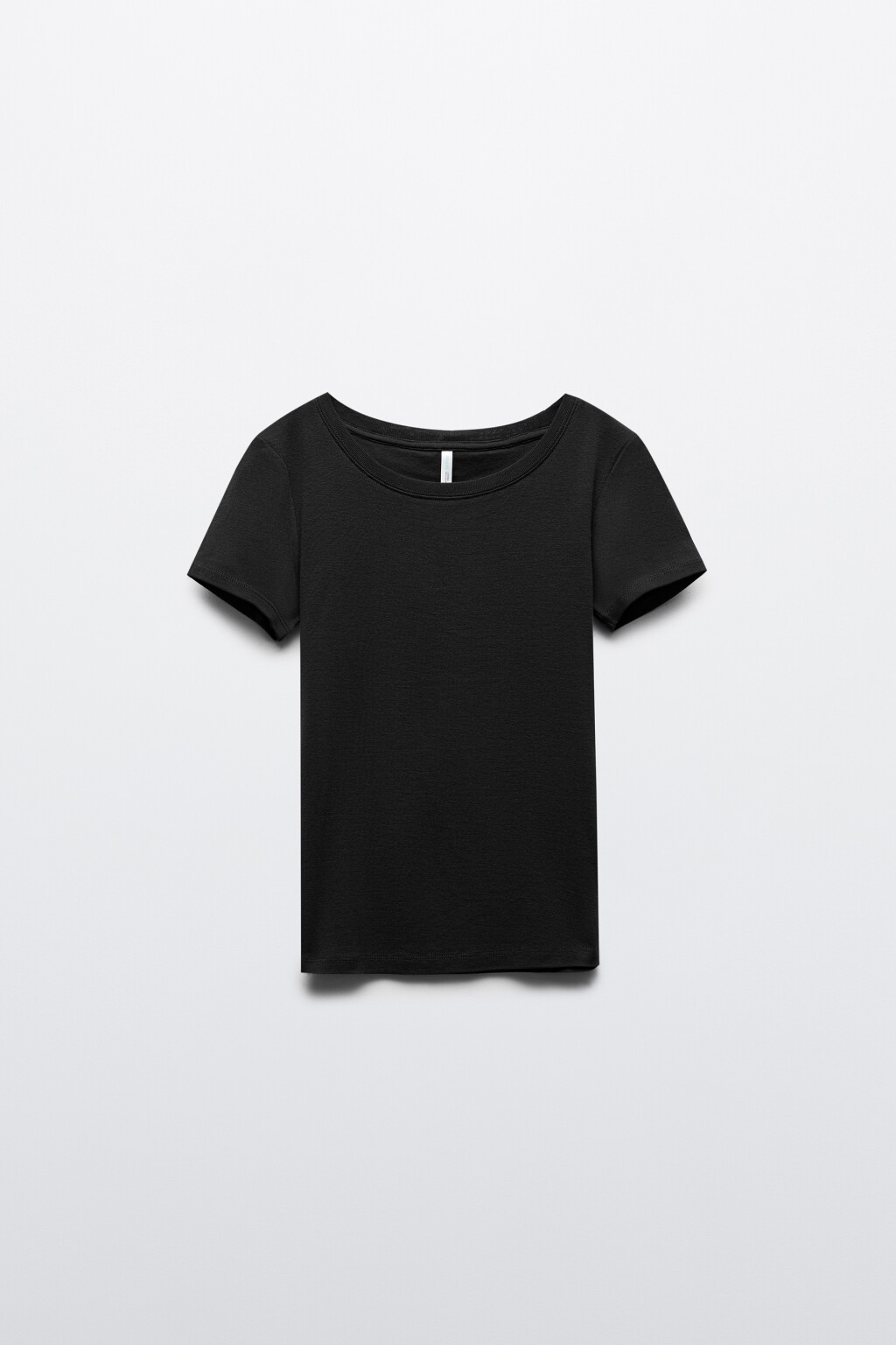 Футболка облегающая хлопковая базовая - цвет черный - 1