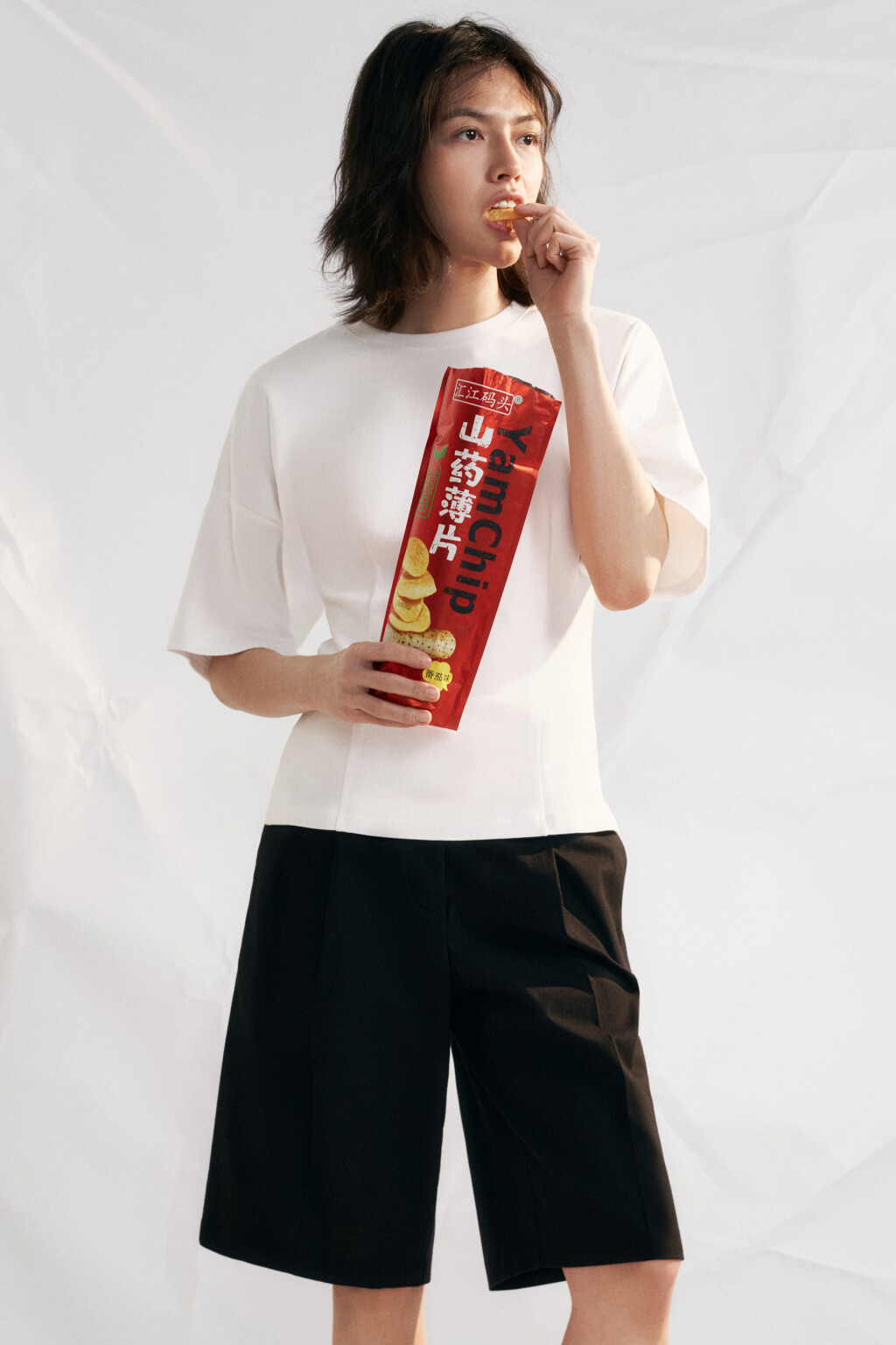 Футболка-топ хлопковая приталенная - цвет белый - 1